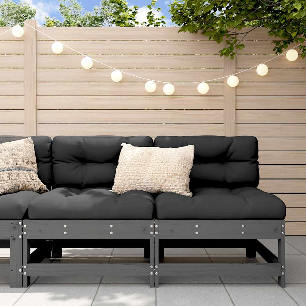 2 Stück Gartenecksofa Massives Kiefernholz Wachsbraun