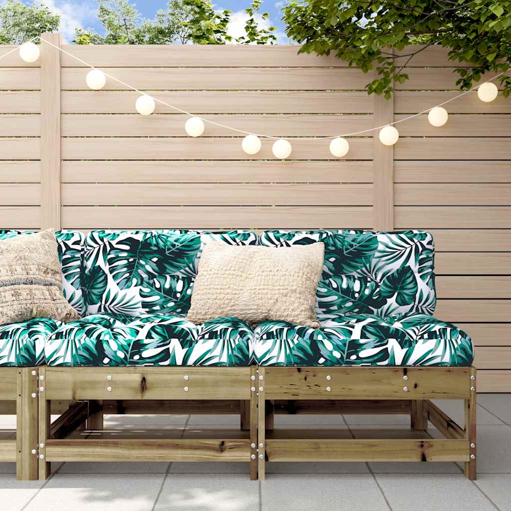 2 Stück Gartenecksofa Massives Kiefernholz Wachsbraun
