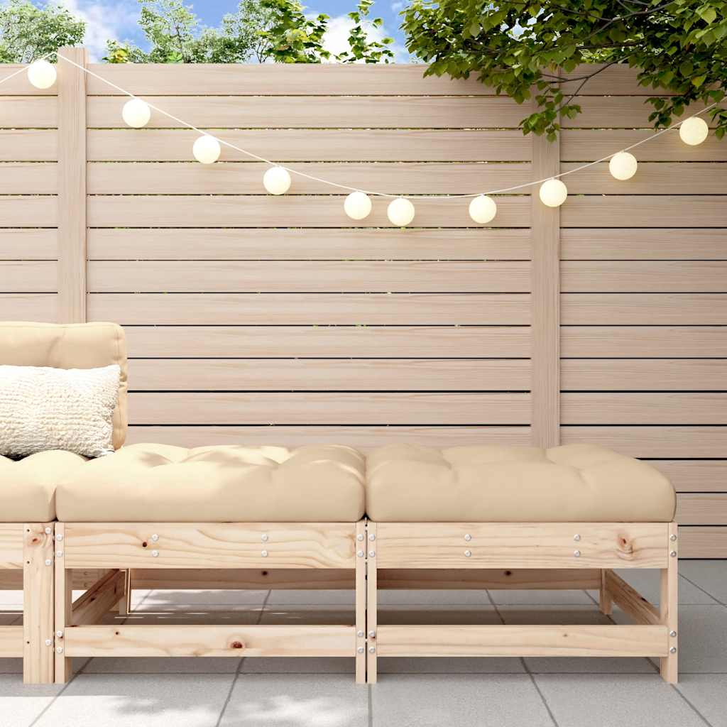 2 Stück Gartenecksofa Massives Kiefernholz Wachsbraun
