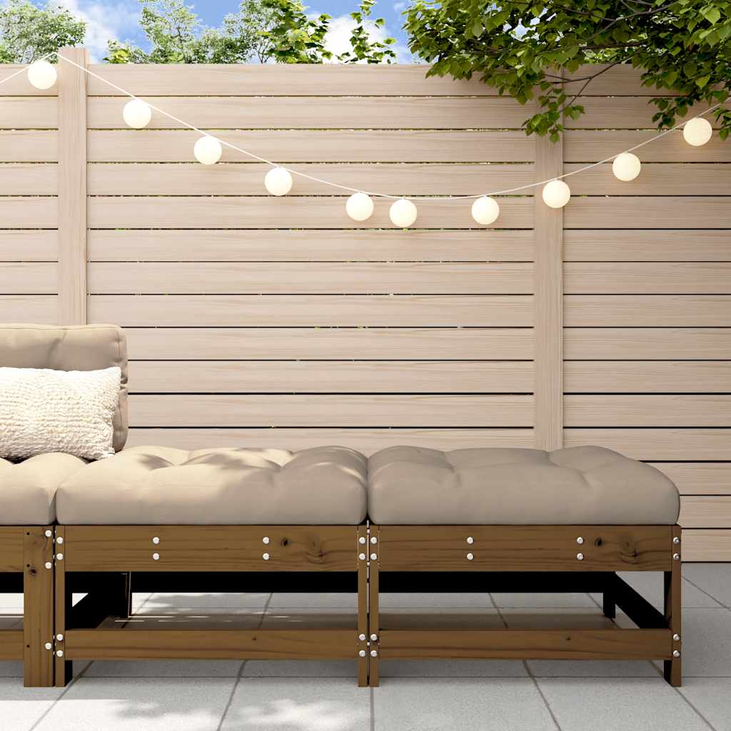 2 Stück Gartenecksofa Massives Kiefernholz Wachsbraun