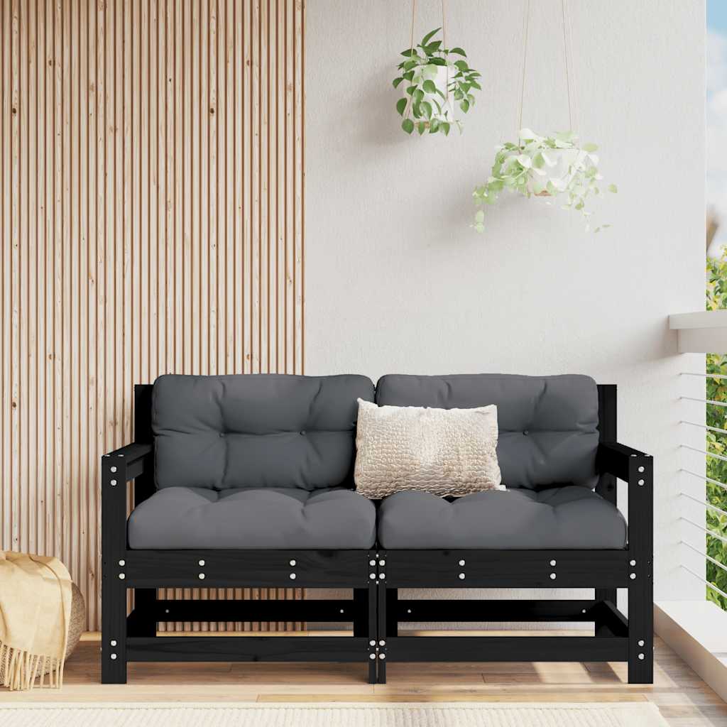 2 Stück Gartenecksofa Massives Kiefernholz Wachsbraun