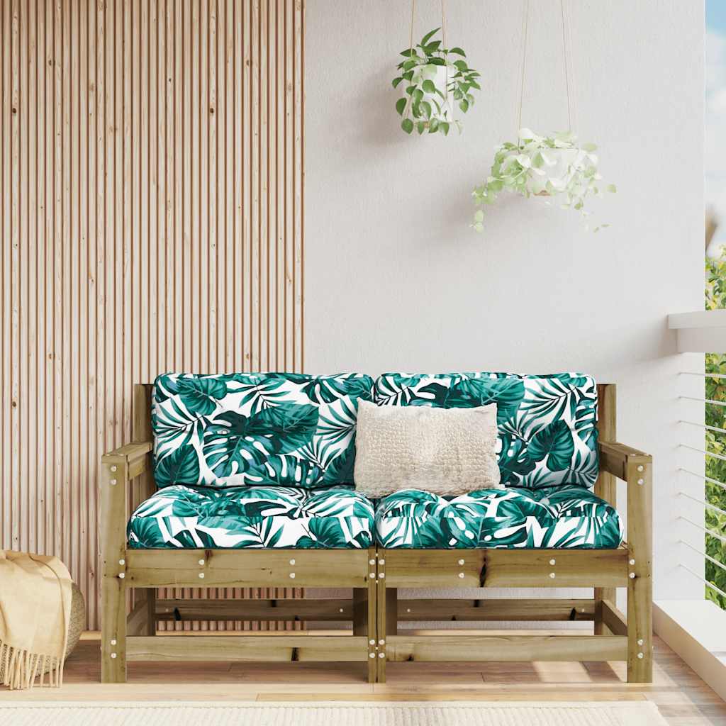 2 Stück Gartenecksofa Massives Kiefernholz Wachsbraun