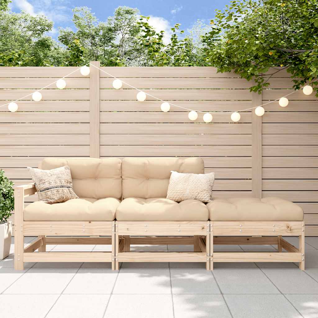 2 Stück Gartenecksofa Massives Kiefernholz Wachsbraun