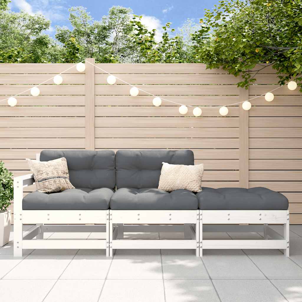 2 Stück Gartenecksofa Massives Kiefernholz Wachsbraun