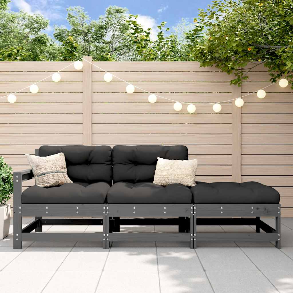 2 Stück Gartenecksofa Massives Kiefernholz Wachsbraun
