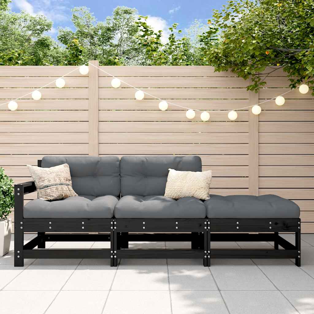 2 Stück Gartenecksofa Massives Kiefernholz Wachsbraun