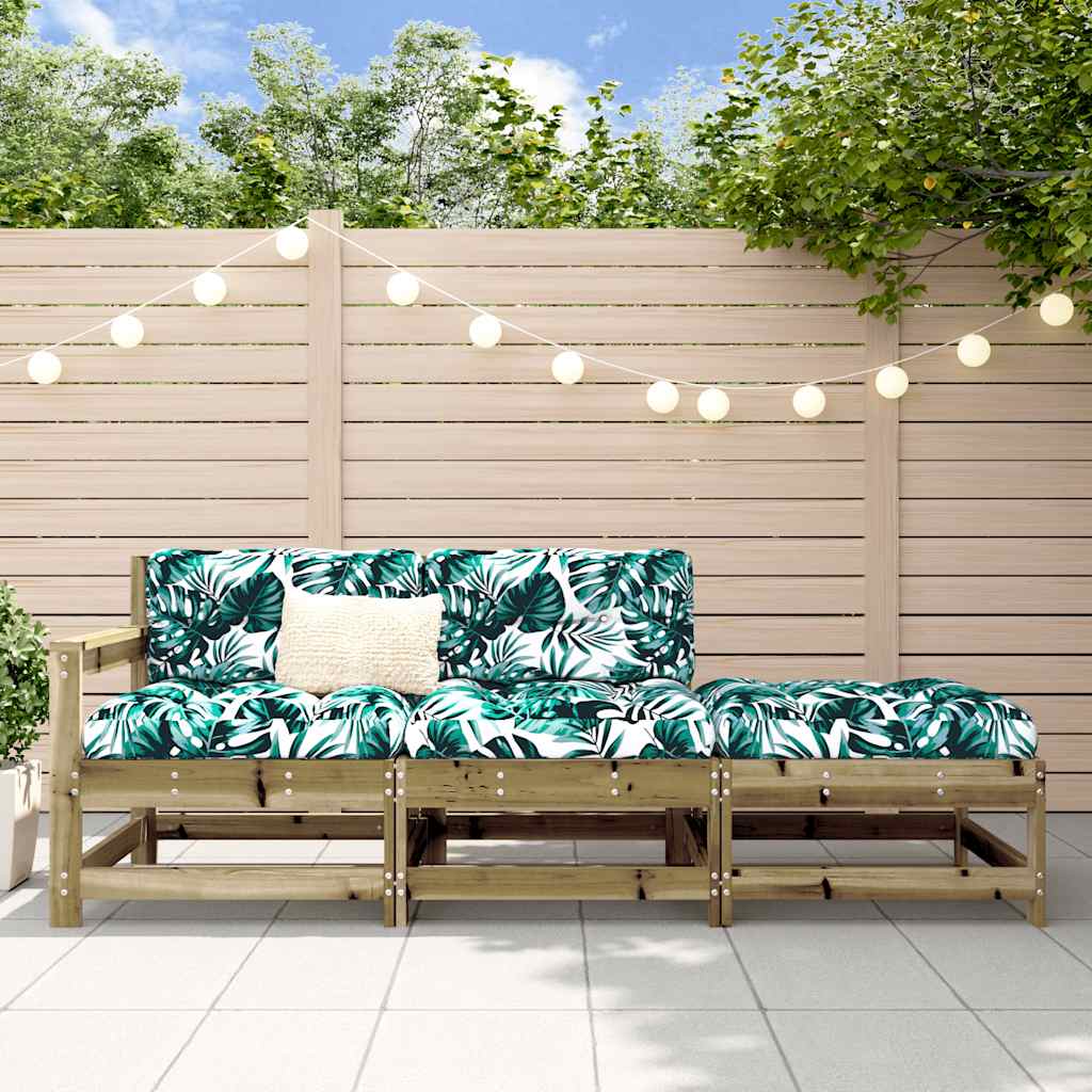 2 Stück Gartenecksofa Massives Kiefernholz Wachsbraun