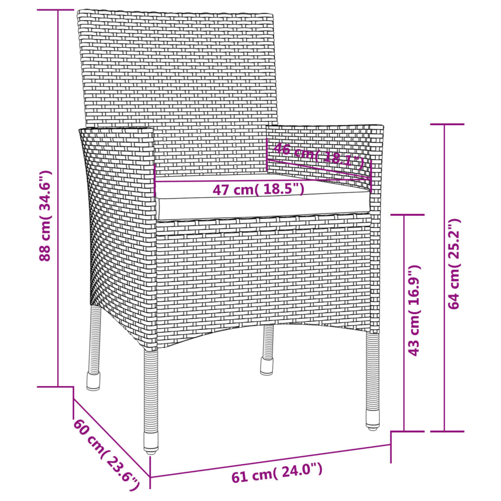5-Tlg. Garten-Essgruppe Mit Kissen Beige Poly Rattan