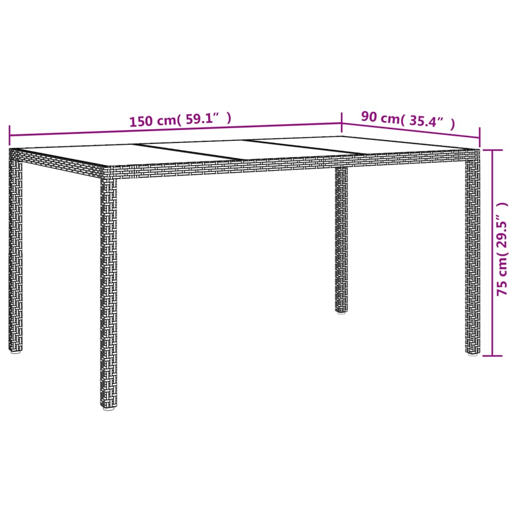 5-Tlg. Garten-Essgruppe Mit Kissen Beige Poly Rattan