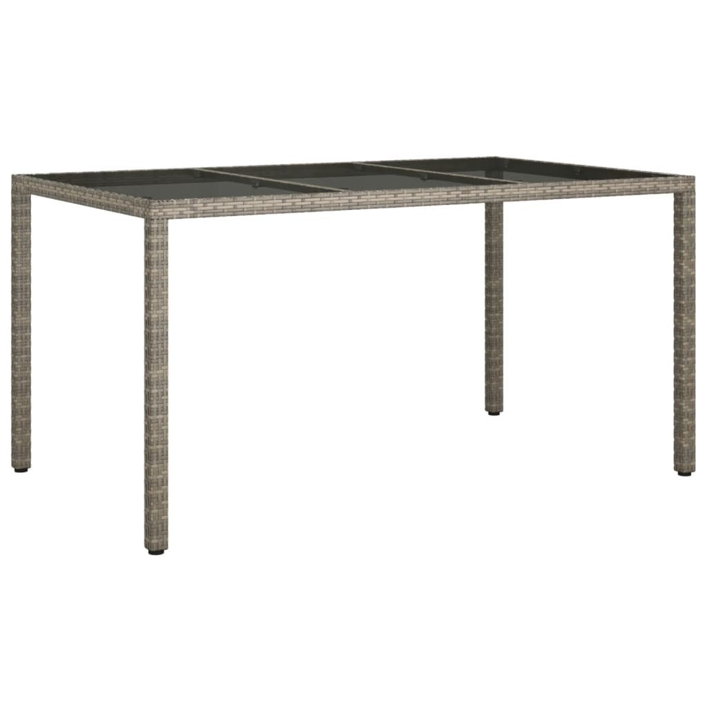 5-Tlg. Garten-Essgruppe Mit Kissen Grau Poly Rattan