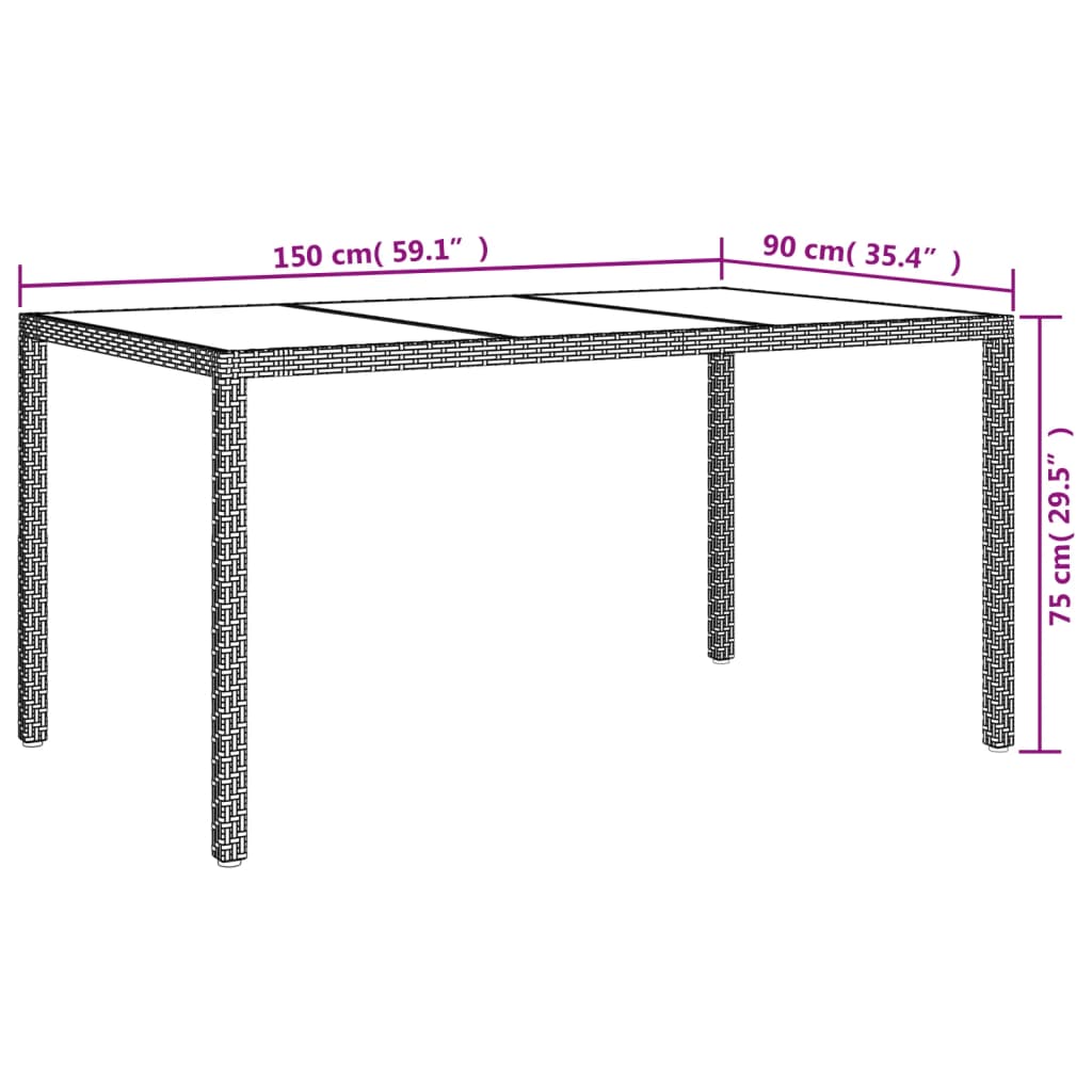 5-Tlg. Garten-Essgruppe Mit Kissen Grau Poly Rattan