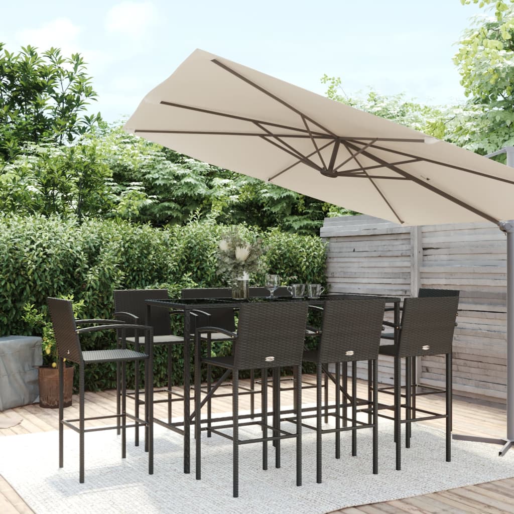 7-Tlg. Gartenbar-Set Poly Rattan