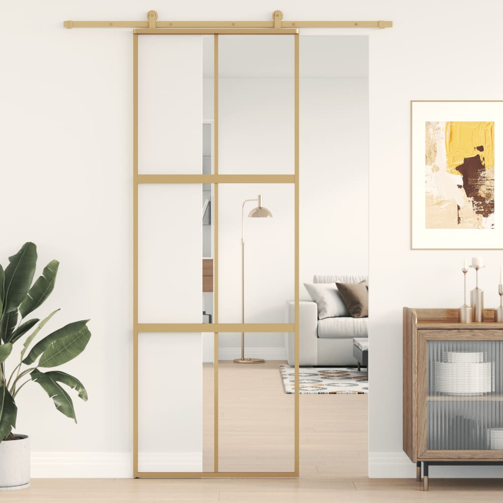 Schiebetür Golden Matt Esg-Glas Und Aluminium