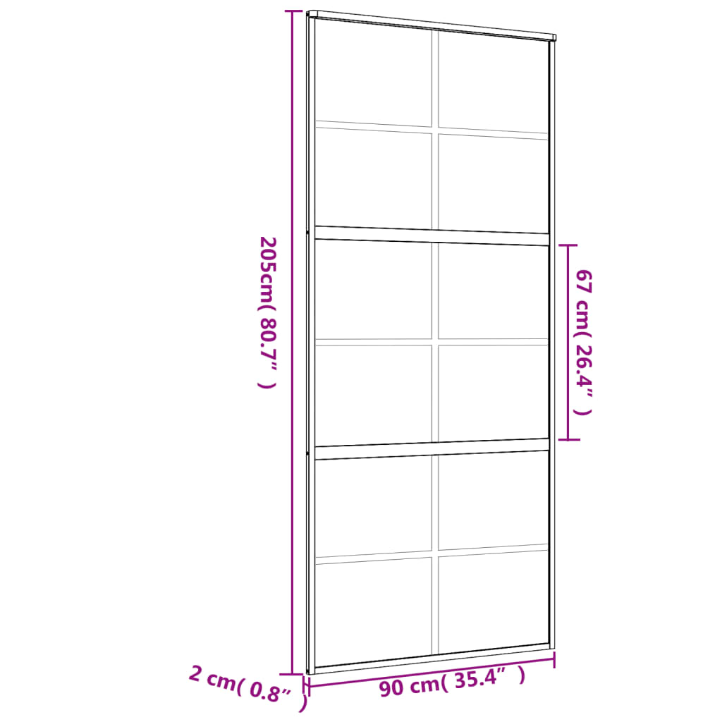 Schiebetür Golden Matt Esg-Glas Und Aluminium