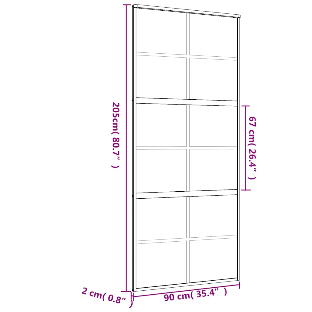Schiebetür Golden Matt Esg-Glas Und Aluminium