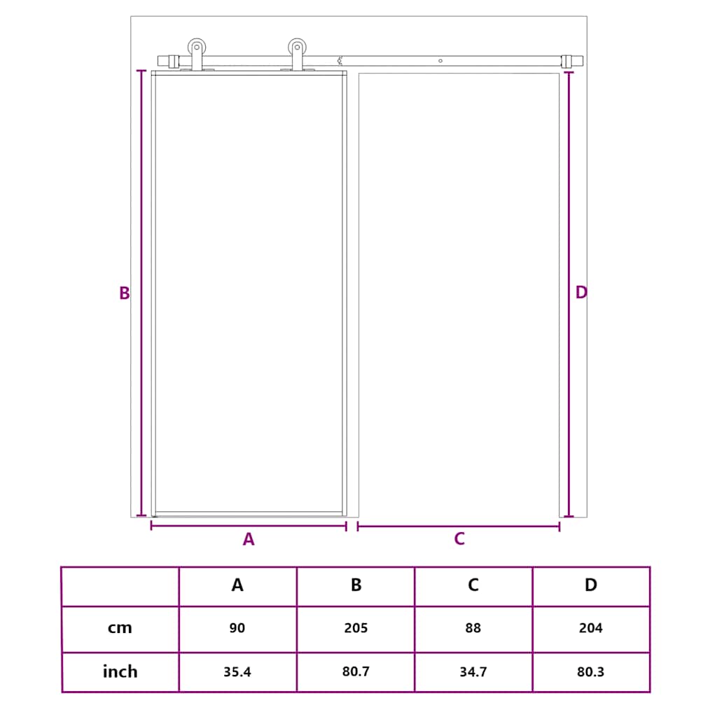 Schiebetür Golden Matt Esg-Glas Und Aluminium