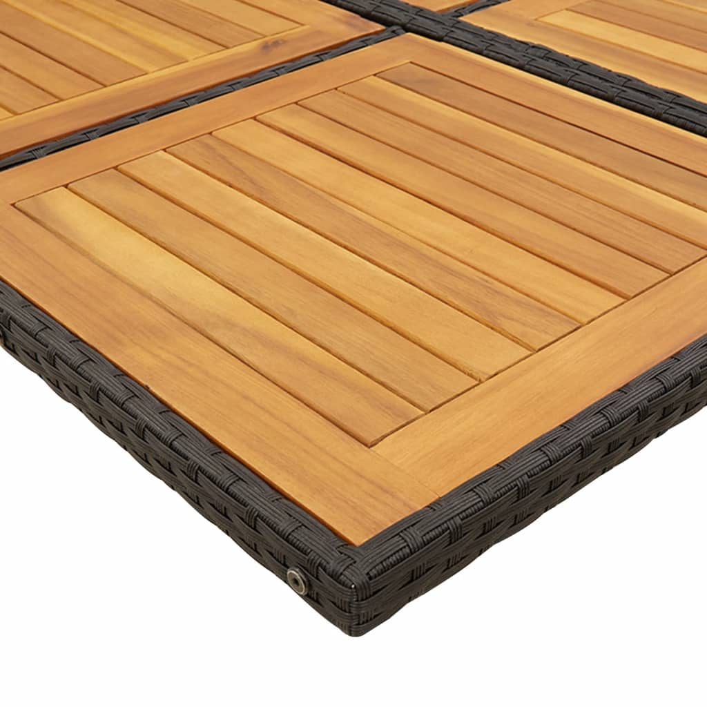 9-Tlg. Garten-Essgruppe Mit Kissen Schwarz Poly Rattan