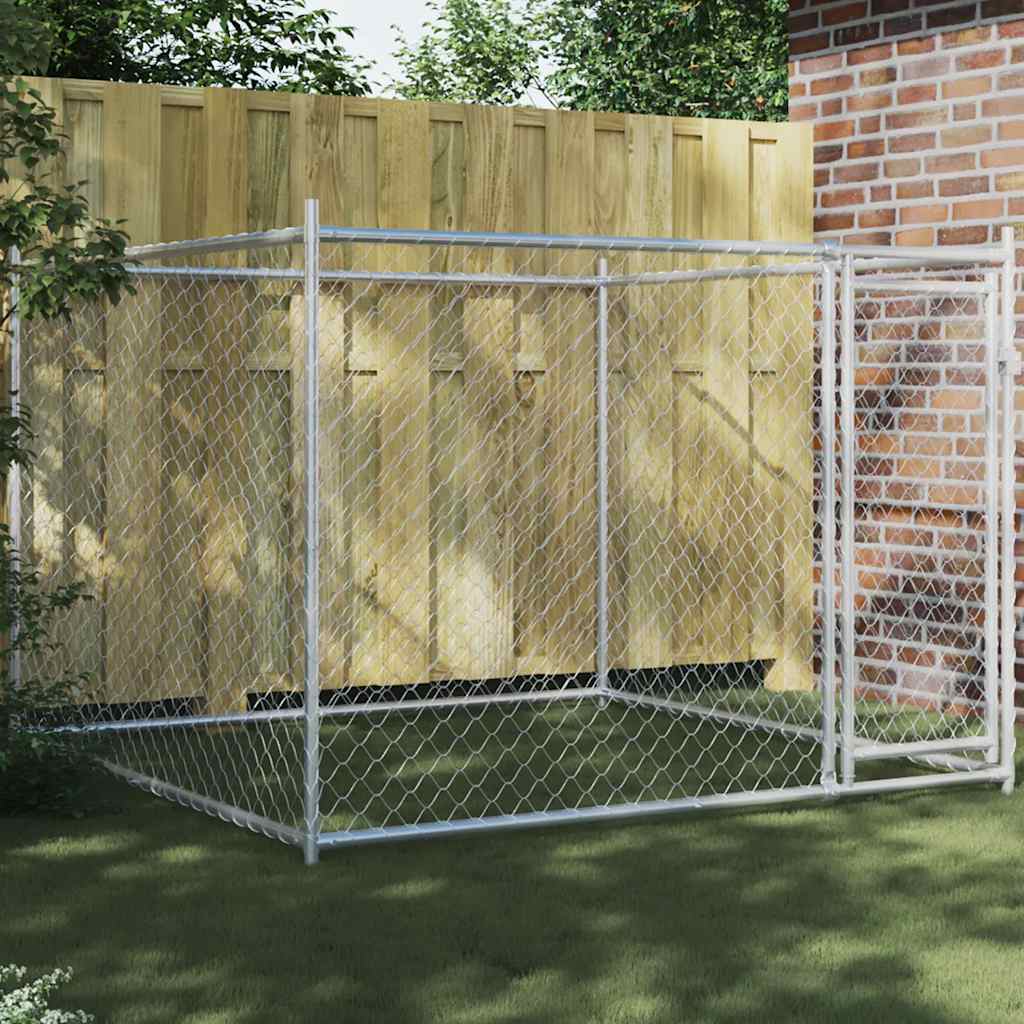 Hundekäfig Silber 200 X 200 X 200 Cm Verzinkter Stahl