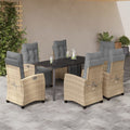 5-Tlg. Garten-Essgruppe Mit Kissen Beigemischung Poly Rattan