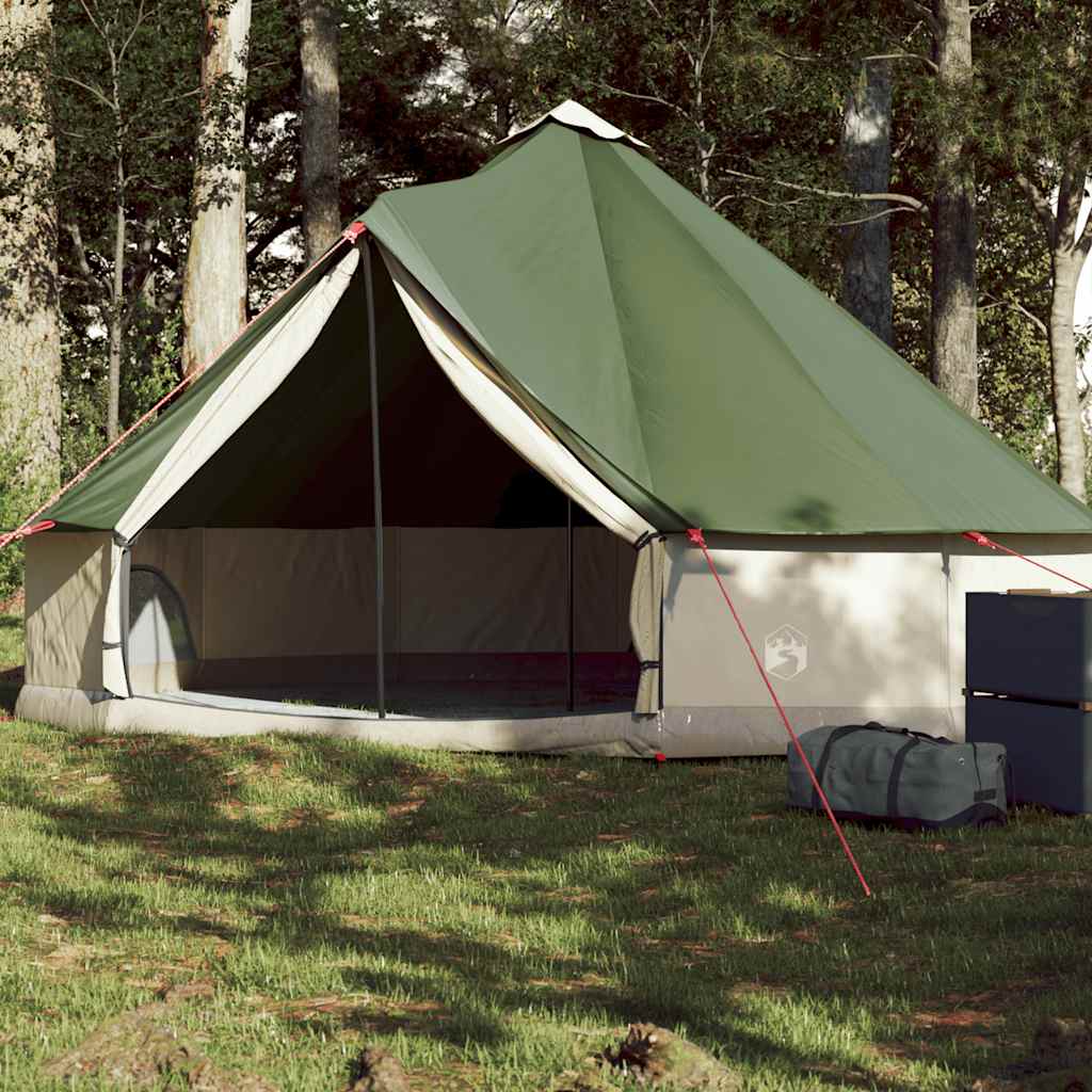 Tipi Zelt 4 Personen Braun Grau Polyester Und Stahl