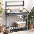 Pflanztisch Mit Waschbecken 147,5X44X139,5 Cm Massivholz Tanne