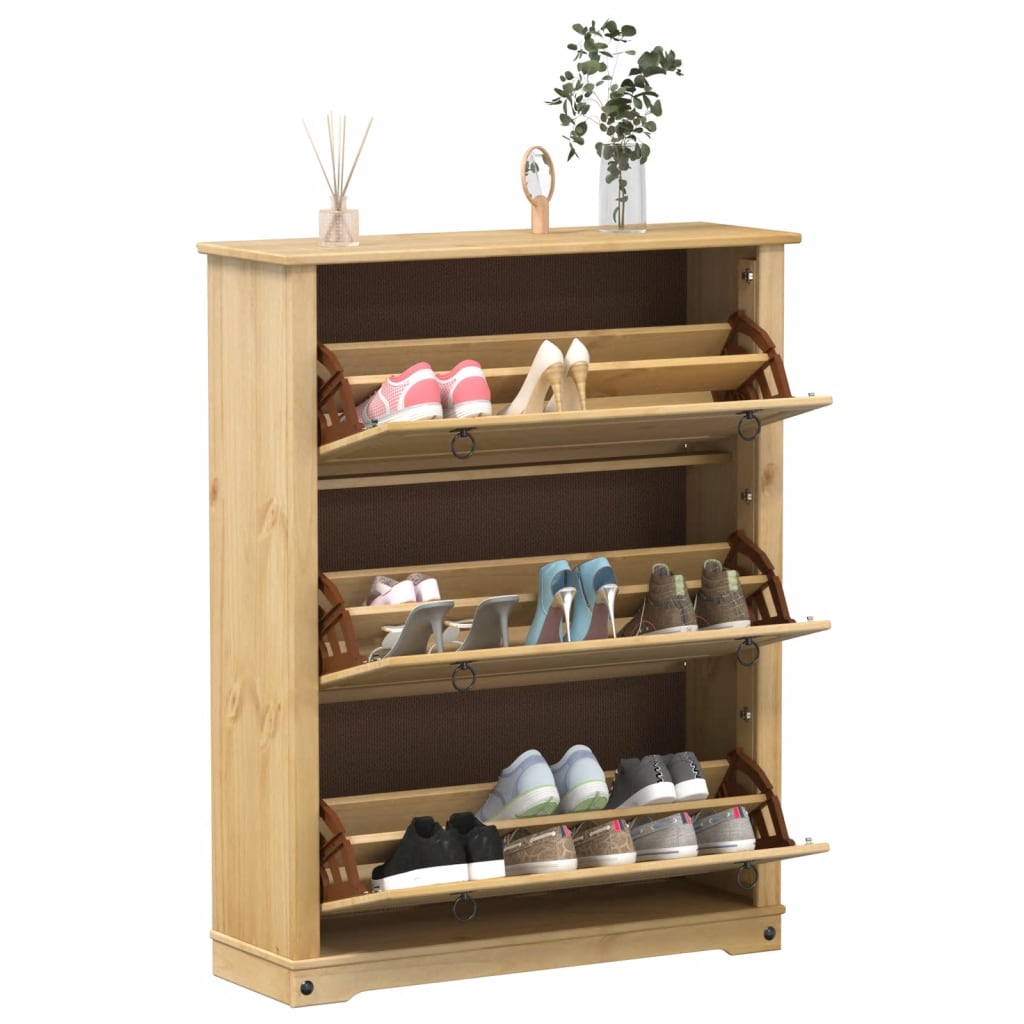 Schuhschrank Corona 99 X 32 X Massives Kiefernholz