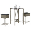 7-Tlg. Gartenbar-Set Mit Kissen Poly Rattan