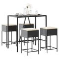 7-Tlg. Gartenbar-Set Mit Kissen Poly Rattan