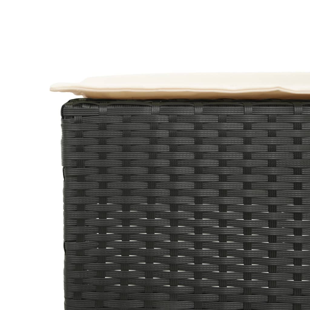 7-Tlg. Gartenbar-Set Mit Kissen Poly Rattan