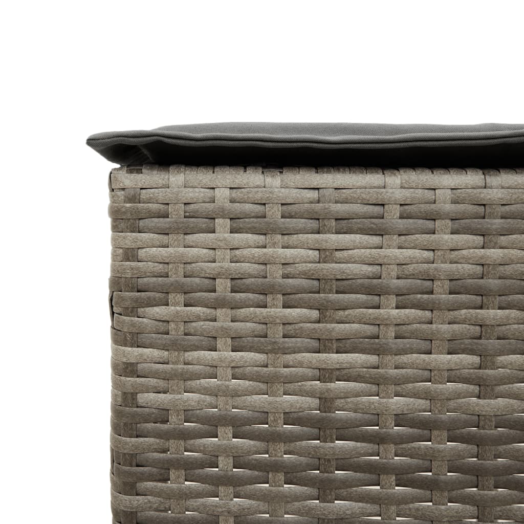 3-Tlg. Gartenbar-Set Mit Kissen Poly Rattan
