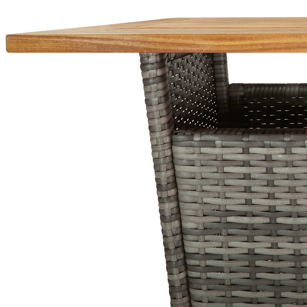 3-Tlg. Gartenbar-Set Mit Kissen Poly Rattan