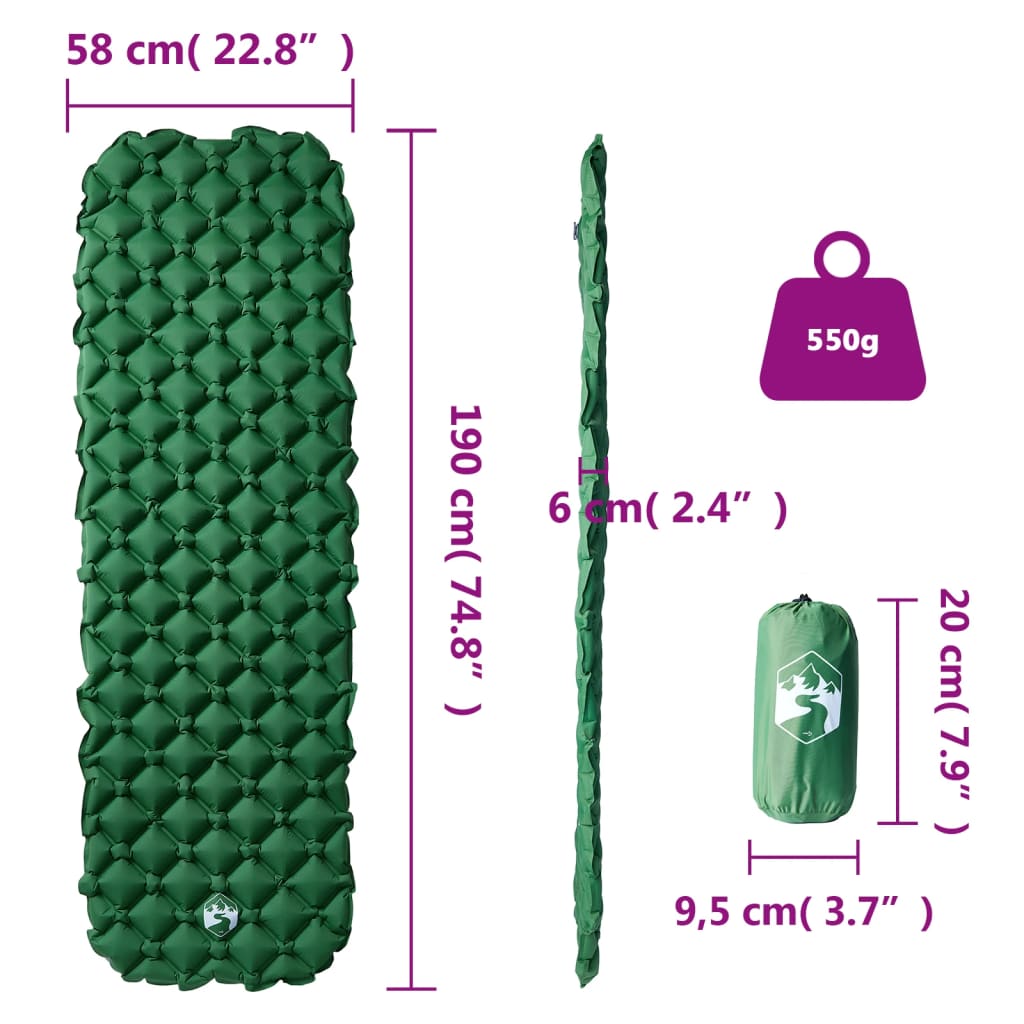 Aufblasbare Isomatte 190X58X6 Cm