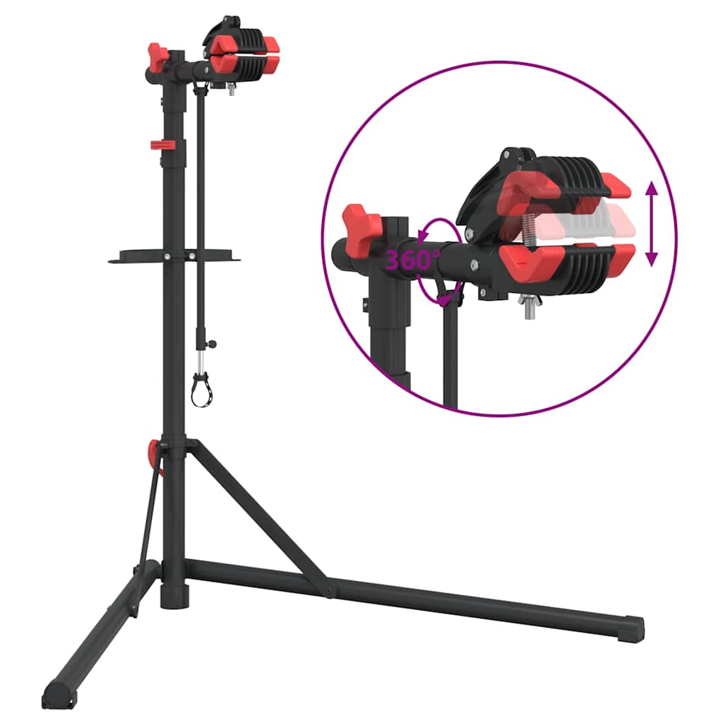Fahrrad-Montageständer Klappbar Verstellbar 92-152 Cm Rot Stahl