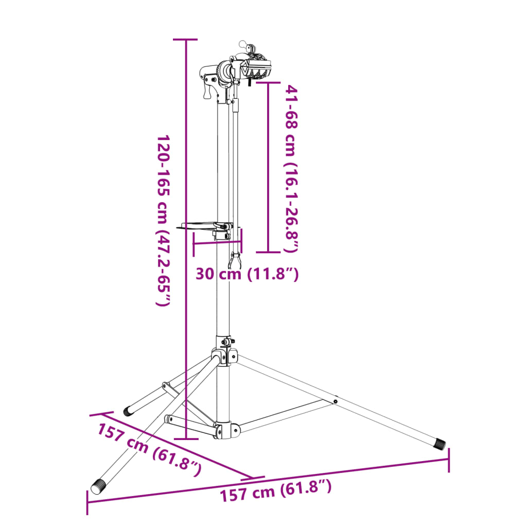 Fahrrad-Montageständer Klappbar Verstellbar 120-165Cm Aluminium