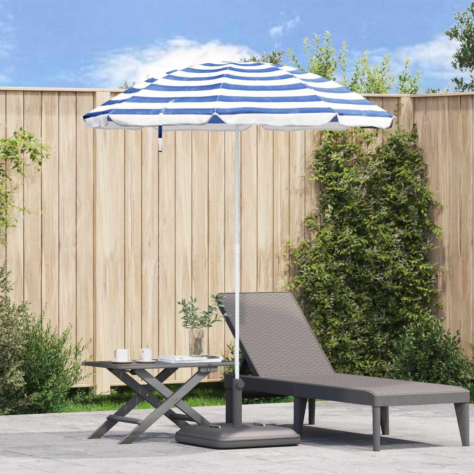 Höhenverstellbarer Garten-Sonnenschirm aus 170T Polyester – Anthrazit, 300 cm