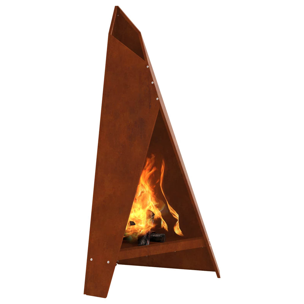 Feuerstelle Rostig 58 X 40 X 100 Cm Wetterfeststahl