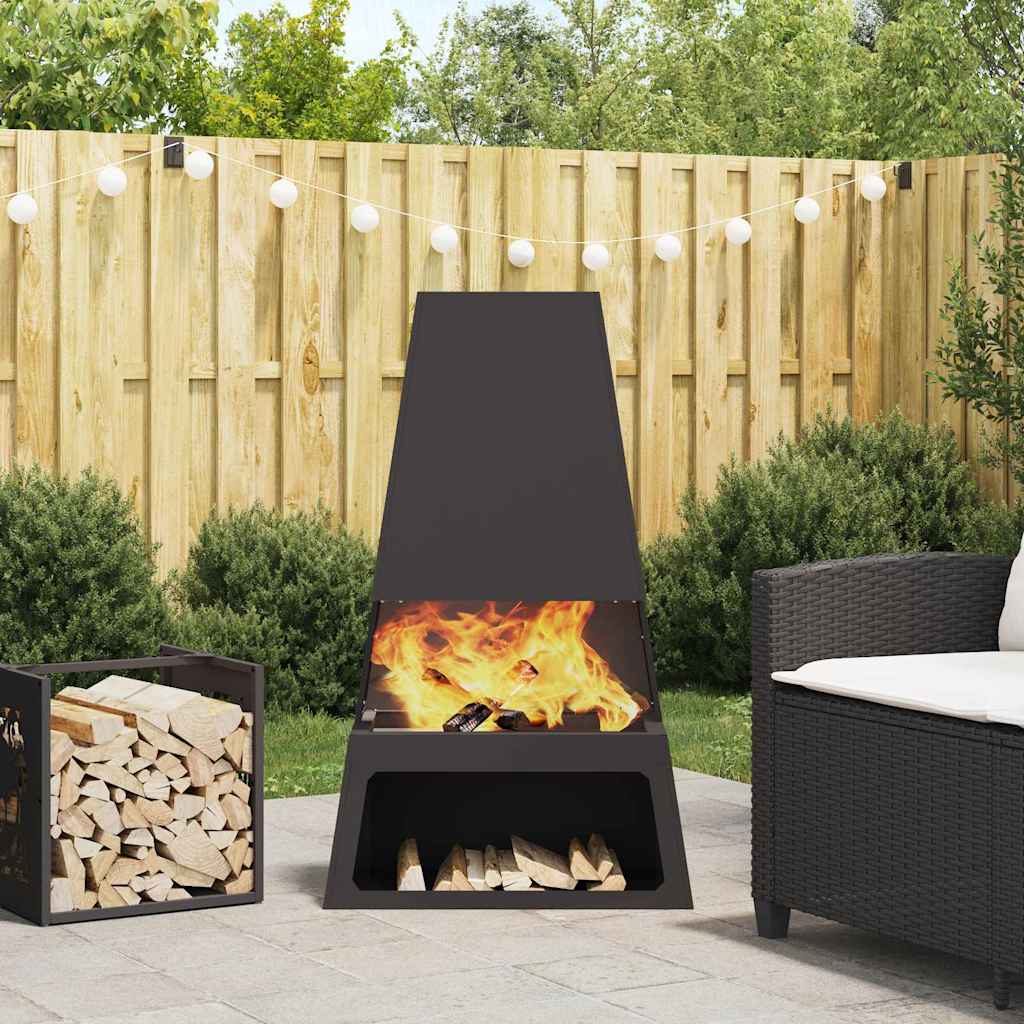 Feuerstelle Rostig 60 X 35 X 100 Cm Wetterfeststahl