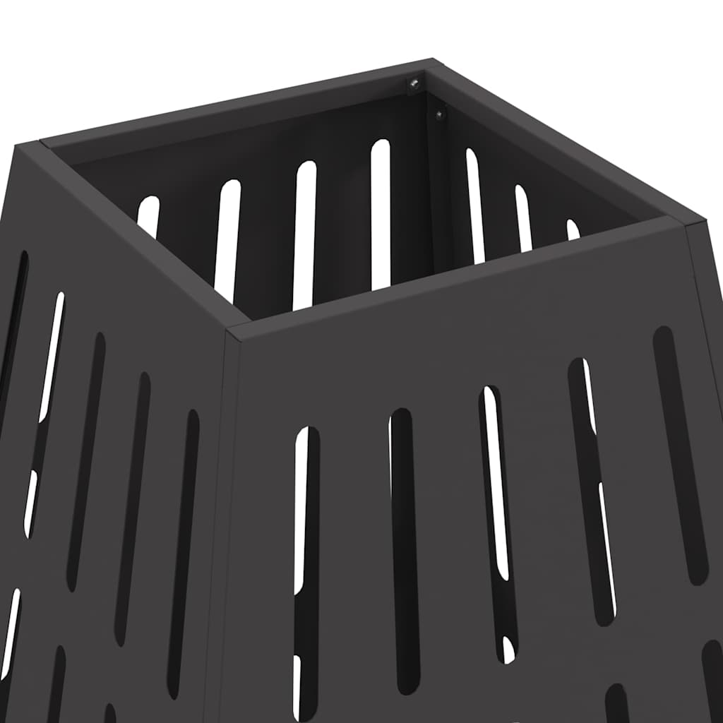 Feuerstelle Schwarz 50 X 50 X 70 Cm Wetterfeststahl