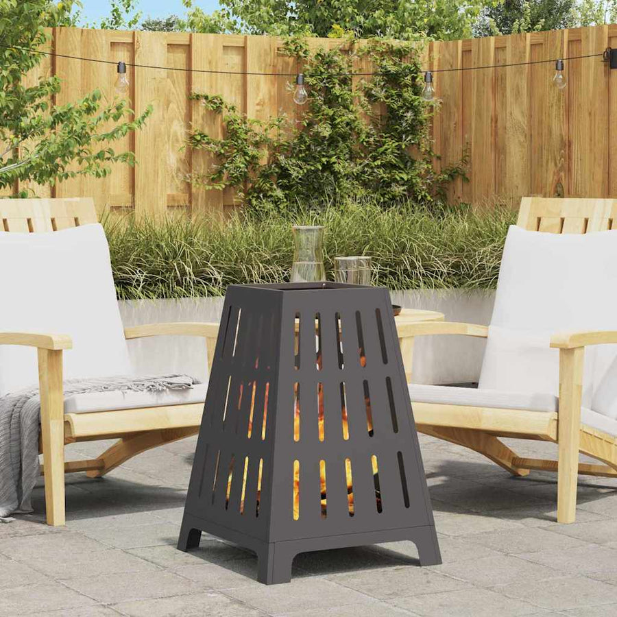 Feuerstelle Schwarz 50 X 50 X 70 Cm Wetterfeststahl