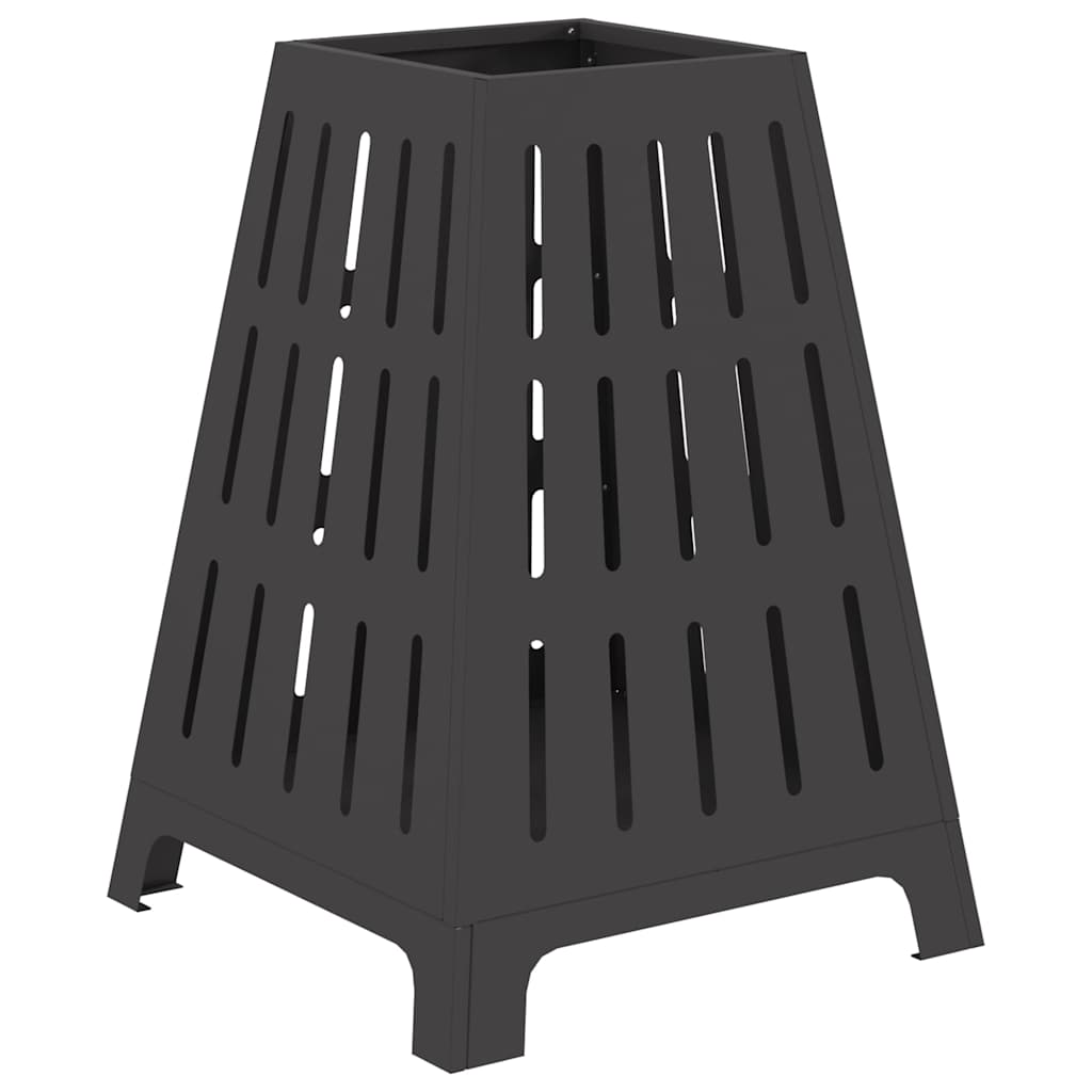 Feuerstelle Schwarz 50 X 50 X 70 Cm Wetterfeststahl