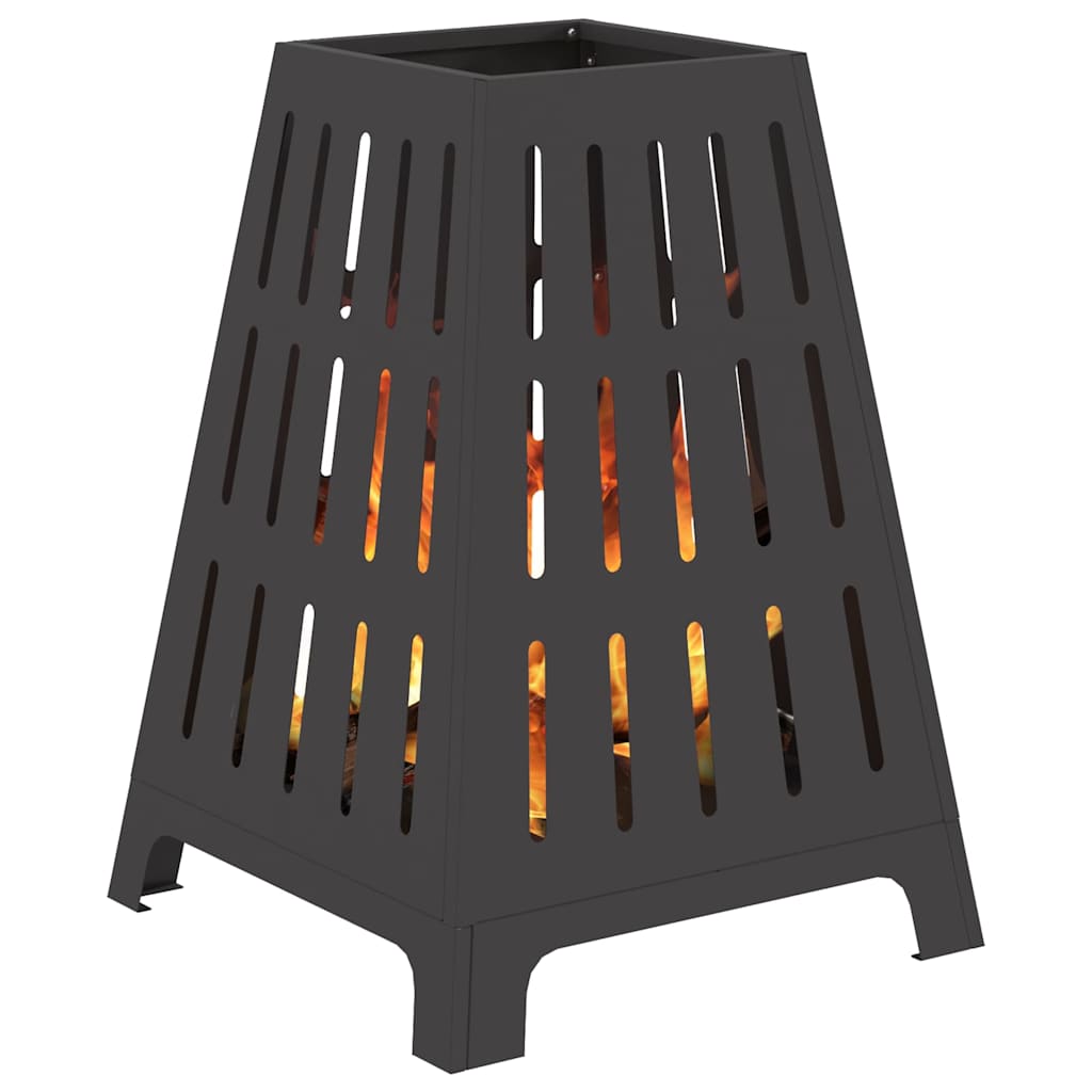 Feuerstelle Schwarz 50 X 50 X 70 Cm Wetterfeststahl