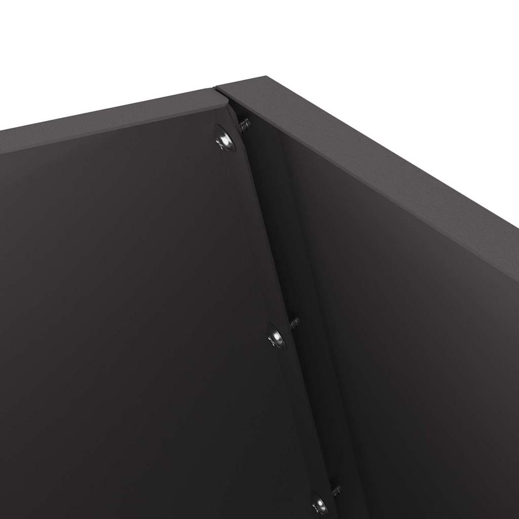 Feuerstelle Schwarz 50 X 50 X 100 Cm Wetterfeststahl