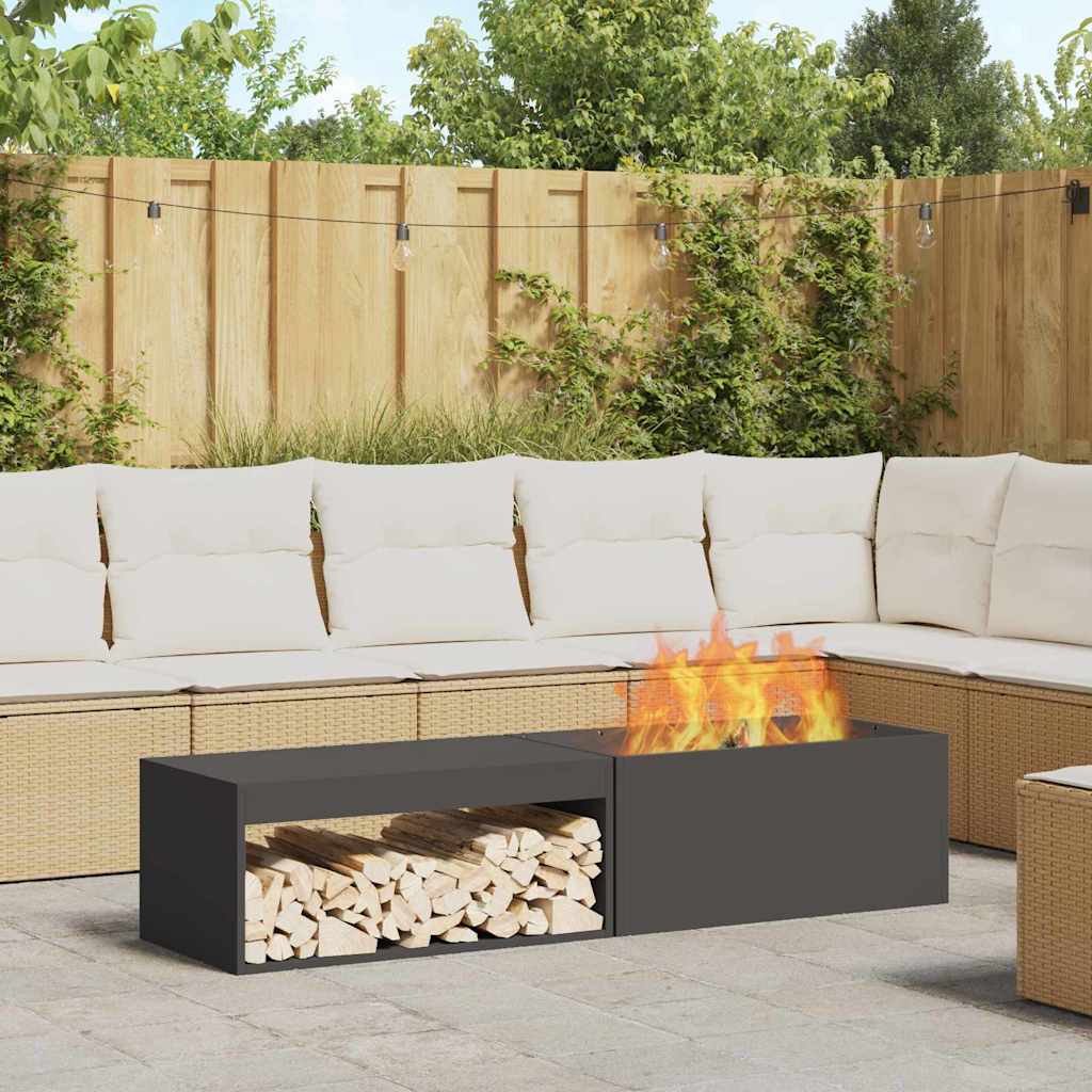 Feuerstelle Rostig 160 X 45 X 35 Cm Wetterfeststahl