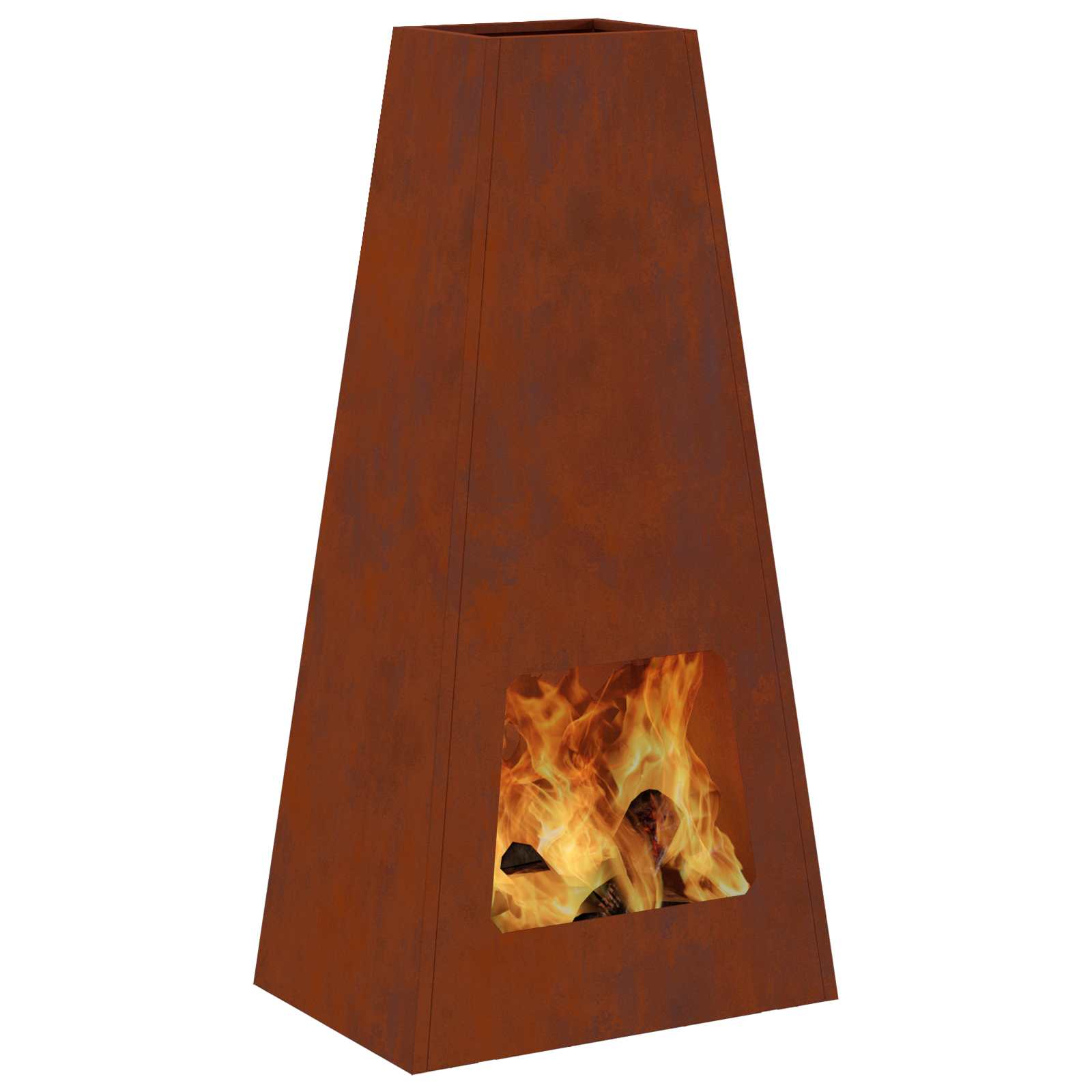 Feuerstelle Rostig 50 X 35 X 100 Cm Wetterfeststahl