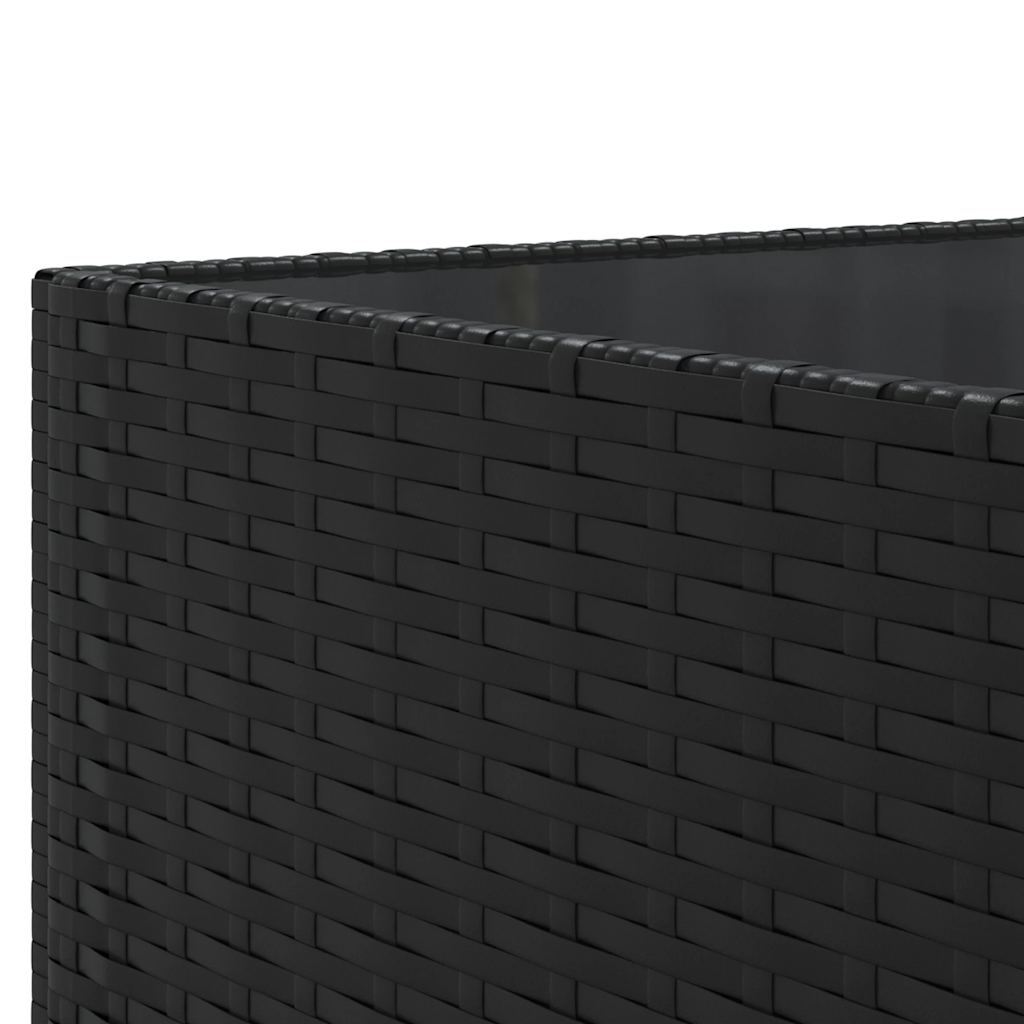7-Tlg. Garten-Lounge-Set Mit Kissen Schwarz Poly Rattan