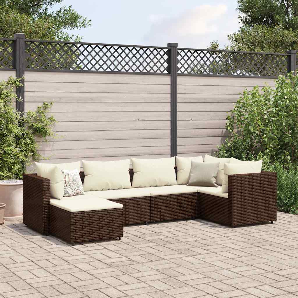 8-Tlg. Garten-Lounge-Set Mit Kissen Schwarz Poly Rattan