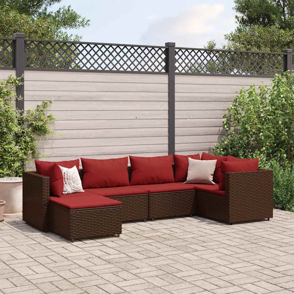 8-Tlg. Garten-Lounge-Set Mit Kissen Schwarz Poly Rattan