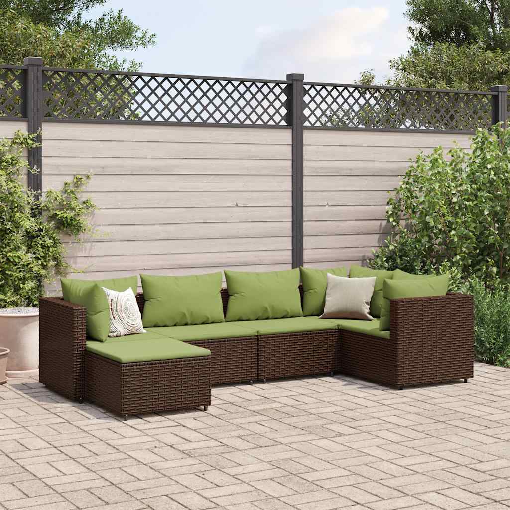 8-Tlg. Garten-Lounge-Set Mit Kissen Schwarz Poly Rattan