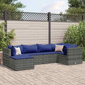 8-Tlg. Garten-Lounge-Set Mit Kissen Schwarz Poly Rattan