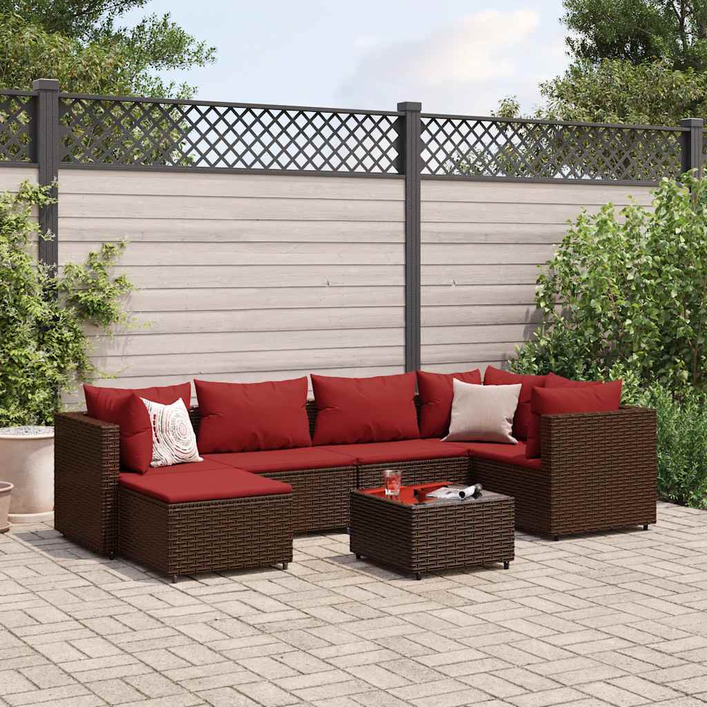 8-Tlg. Garten-Lounge-Set Mit Kissen Schwarz Poly Rattan